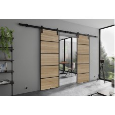 Dubultās bīdāmās durvis AURA DUO PLUS Loft R, gaišais ozols